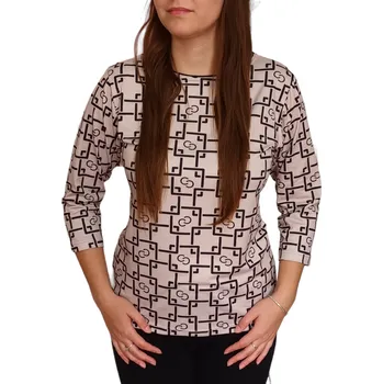 Dámská halenka Halenka Pratto kávová s geometrickým vzorem velikost pratto: 40