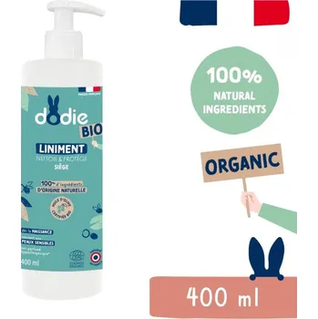 Dodie Organic Dětské čistící mléko na zadeček (400 ml)