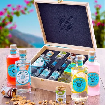 Dárkový potravinový koš Malfy Gin dárková sada k narozeninám, výročí, svátku, vánocům Standardní víko