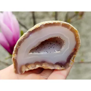 Přírodní kámen Geoda achát přírodní s dutinou Brazílie (199g)