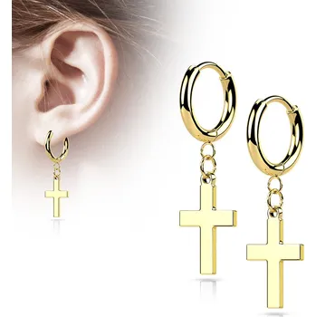 Náušnice Steel Edge Náušnice z chirurgické oceli 046 Barva: Zlatá