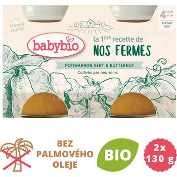 BabyBio zelená a máslová dýně z naší vlastní ekofarmy 2x130g