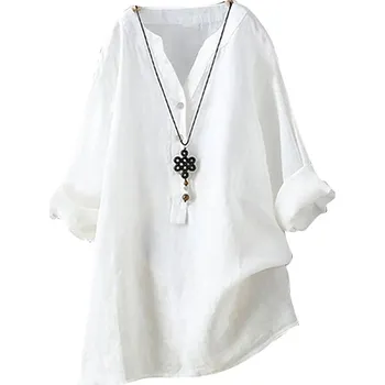 Dámská košile Casual tunika košilového typu Barva: Bílá, Velikost: M