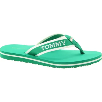 Dámská obuv TOMMY HILFIGER Dámské zelené textilní žabky FW0FW07859-L4B-855 Velikost 42