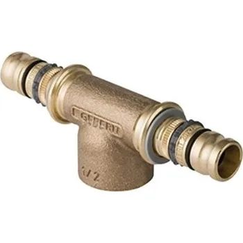 Stavebniny Geberit MEPLA T-kus DN40x 6/4"xDN40, vnitřní závit, voda, červený bronz