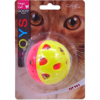 Hračka pro kočku MAGIC CAT Hračka míček neon jumbo s rolničkou 6 cm