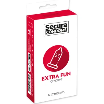 Kondom Secura Extra Fun - vroubkované latexové kondomy 12 ks
