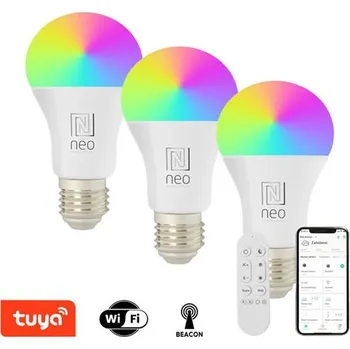 Žárovka Smart LED žárovka E27 11W RGB plus CCT IMMAX NEO 07733CDO WiFi Tuya sada 3ks