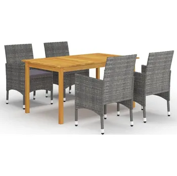 Zahradní sestava vidaXL 5dílný zahradní jídelní set [3067770] Barva: Šedá