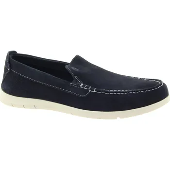 Pánské polobotky CLARKS Pánské tm.modré kožené mokasíny 26176955-NAVY-247 Velikost 45