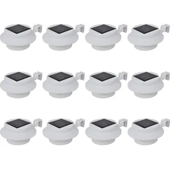 Venkovní osvětlení Petrashop Venkovní solární lampy na plot 12 ks LED bílé Bílá277123