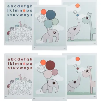 Hračka pro nejmenší DONE BY DEER Dětské plakáty 3 ks - oboustranné - VÝPRODEJ DVOREČEK