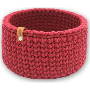 Úložný box Háčkov Kulatý háčkovaný košík - Original Barva: Levandulová, Průměr dřevěného dna: XS - 10 cm