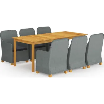 Zahradní sestava vidaXL 9dílný zahradní jídelní set světle šedý [3067941] Barva: světle šedá