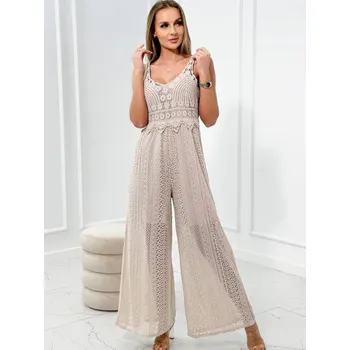 Dámský overall Trendy dámský madeirový overal béžový , VELIKOST UNI ( S, M , L )