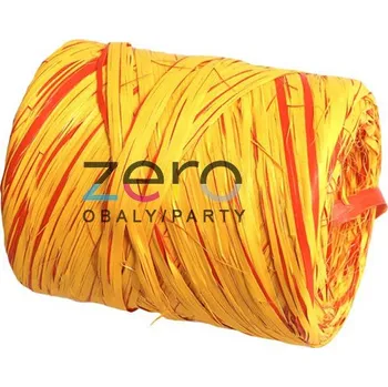 Stuha Lýko umělé RAPHIA 200 m - žlutá/červená