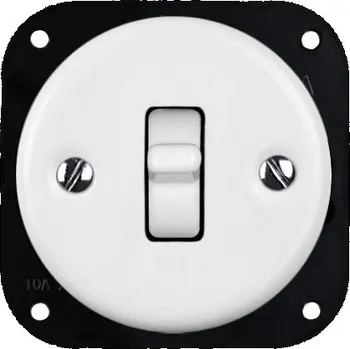 Elektrická zásuvka Elhard KV1201W Keramik vypínač č.1 - kulatý, páčka, bílý