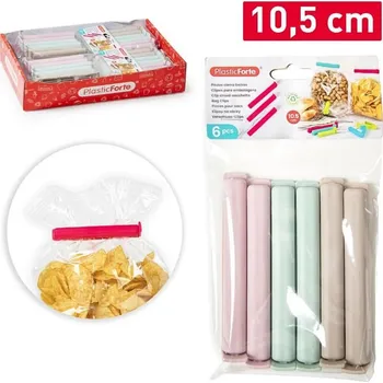 Sáček na potraviny spony na sáčky 6ks 10,5cm