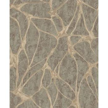 Tapeta Limonta Luxusní šedo-hnědá vliesová tapeta na zeď s výrazným metalickým vzorem, 56824, Aurum II, Limonta, velikost 10 x 0,53 m