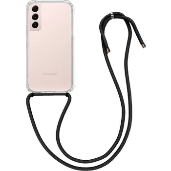 Pouzdro na mobilní telefon TopQ Kryt pro Samsung S22 Plus průhledný s černou šňůrkou