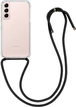 Pouzdro na mobilní telefon TopQ Kryt pro Samsung S22 Plus průhledný s černou šňůrkou