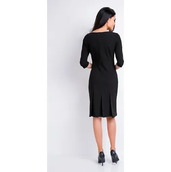 Dámské šaty Vypasované šaty s 3/4 rukávem A158 Barva: Černá, Velikost: S