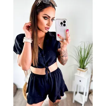 Dámský kostýmek Letní dámský komplet v černé barvě , VELIKOST UNI ( XS, S, M )