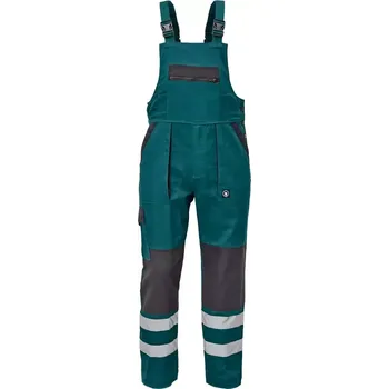 montérky Kalhoty montérkové pracovní s laclem MAX NEO REFLEX, barva zelená 0353003510066, vel. 66