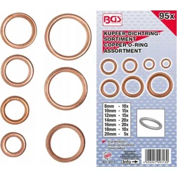 Systém vstřikování BGS Měděné podložky, těsnění vstřikovačů, 95 ks