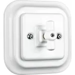 Elhard KV5405W Keramik vypínač č.5 - hranatý, otočný, bílý - komplet