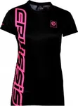 Triko CRUSSIS dámské krátký rukáv černé/růžové fluo logo XS