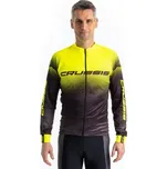 Cyklistický dres CRUSSIS pánský dlouhý rukáv černá/žlutá L