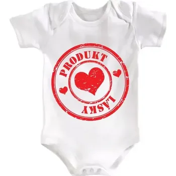 Kojenecký body Dětské body „Produkt lásky“ – vtipný a praktický dárek pro novorozené miminko 