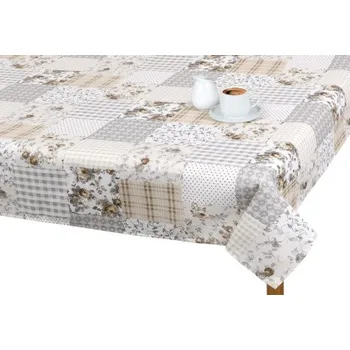 ubrus Bellatex Ubrus EMA, Patchwork béžový, šedý - 120x140 cm