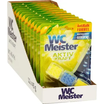 WC čistič WC Meister Aktiv Kraft Závěsný blok do WC - citrón 12x45g-VÝHODNÉ BALENÍ - originál z Německa