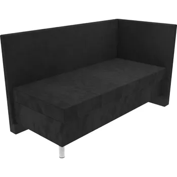 Postel Čalouněná postel Chloe na nohách s hladkým čelem, lamelovým roštem a úložným prostorem - Černá, 80 x 200 cm, Bez navýšení, Molitanová 13 cm