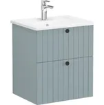Vitra ROOT GROOVE skříňka s umyvadlem 600x470x670mm, závěsná, 2 zásuvky, zelená mat