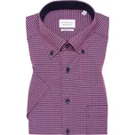 Košile Eterna Comfort Fit Karo Popeline s krátkým rukávem kostkovaná červená 8913_58K146 velikost: 47, délka rukávu: krátký rukáv