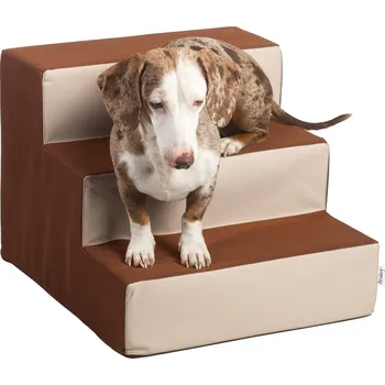 Schody a rampa pro psa Iridog Potah na schody STEPPIE no.1 hnědo béžový v33 x š40 x d45 cm