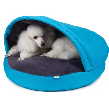 Pelíšek pro psa Iridog Pelech pro psa DONUTS kapsa no.1 tyrkysový s šedou chlupatinou 60 x 10 cm