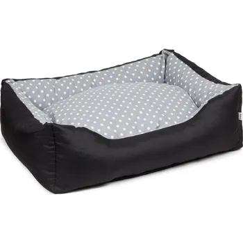 Pelíšek pro psa Iridog Pelech pro psa ZIPPY 2v1 no.6 černý s šedým puntíkem v30 x d105 x š90 cm