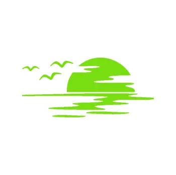 Samolepící dekorace Krajina moře 003 pravá západ slunce odraz na hladině (04 - zelená kawasaki) SAMOLEPKA NA AUTO, NÁLEPKA, FÓLIE, POLEP, TUNING, VLASTNÍ TEXT, TISK, AUTOSAMOLEPKY.cz, POLEPY, OBRÁZEK, LOGO, 3D STICKERS