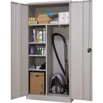 Policová skříň Úklidová skříň 180 x 80 x 38 cm, šedá