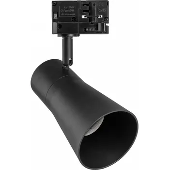Bodové svítidlo LED lištový reflektor Scandi pro 1xGU10, třífázový adaptér, černý