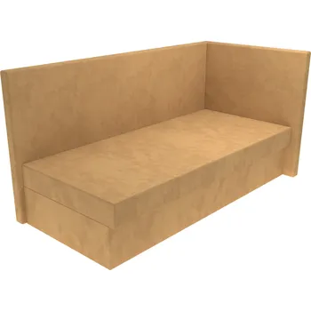 Postel Čalouněná postel Alexandra s hladkým čelem a úložným prostorem - Béžová, 80 x 200 cm, Bez navýšení, Molitanová 12 cm