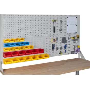 Nástavba na dílenský stůl 200 cm, 1 panel s perforací, 1 x kombi