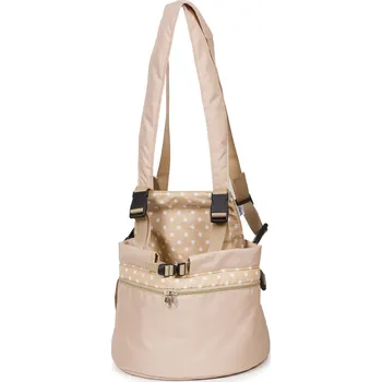 Psí batoh Iridog Batoh na psa 2v1 ZIPPY no.1 béžový s puntíkem v22 x d26 x š17 cm