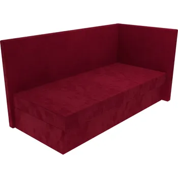 Postel Čalouněná postel Chloe s hladkým čelem, lamelovým roštem a úložným prostorem - Vínová, 80 x 200 cm, Bez navýšení, Molitanová 15 cm