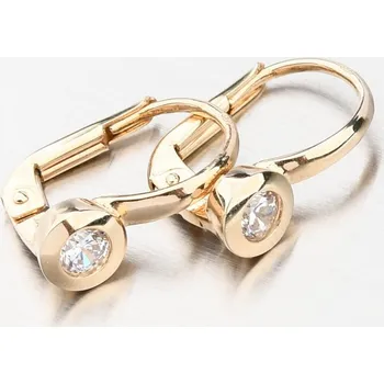 Náušnice Dámské náušnice žluté zlato 585 zirkon GCA12-004