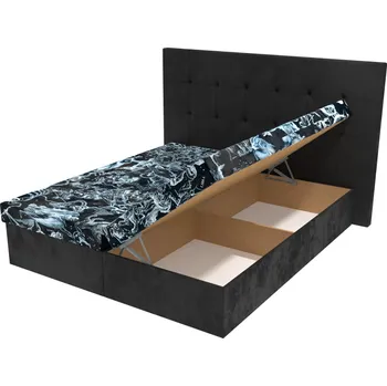 Postel Manželská postel Zodiac s čelem s vtahy a úložným prostorem - 160 x 200 cm, +5 cm úložný prostor, Molitanová 14 cm